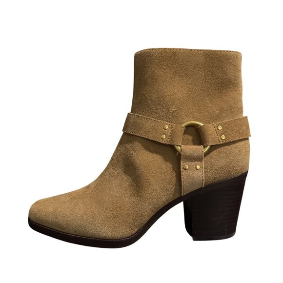 PAIGE Shoes - Paige Edie Ankle Boots Womens Brown Suede Leather Square Toe Bootie, Size 9 NWOB